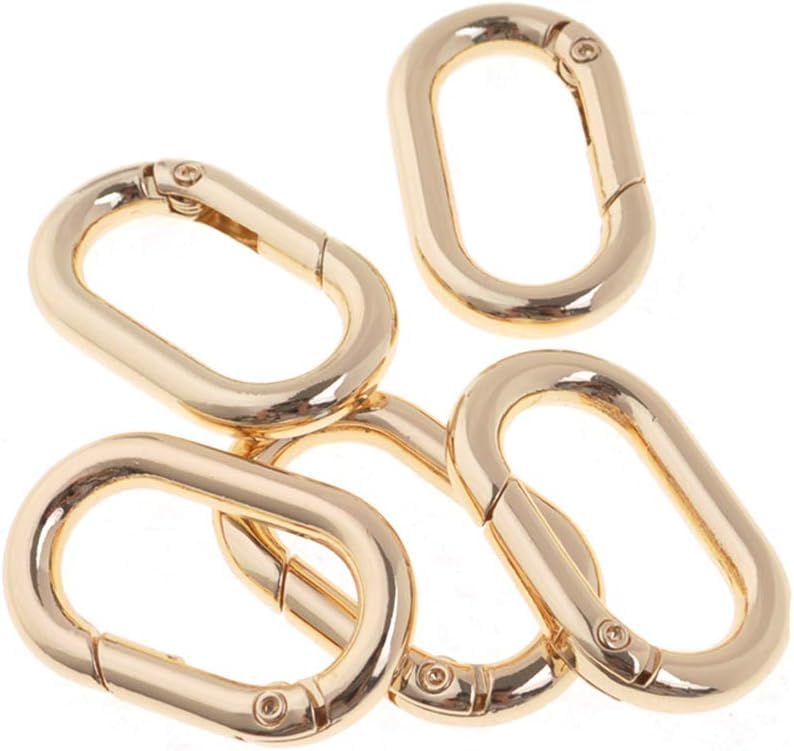 Tia® | Premium Purse Shoulder Bag Chain Strap Handle, Handbag Purse Chain Replacement, Purse, Clutch Making, Replacement, Decoration & DIY (2Pc, Golden Oval Rings-25mm)