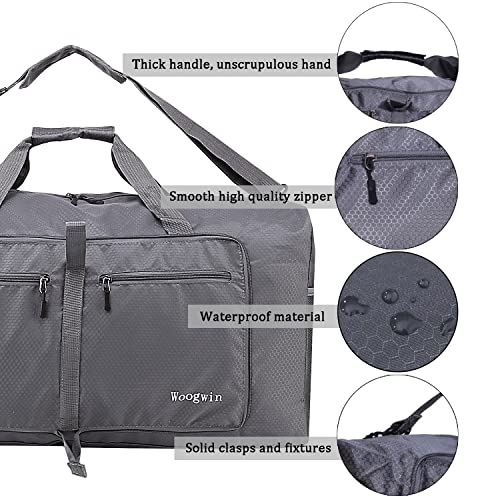 Image of Woogwin Travel Duffel Bag Large Foldable Waterproof Overnight Bag for Beach Swim Bags Pool Sports Gym