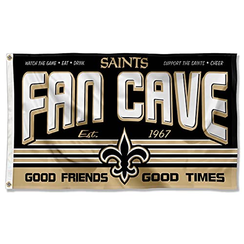 Grand drapeau NFL New Orleans Saints WinCraft fan cave intérieur extérieur
