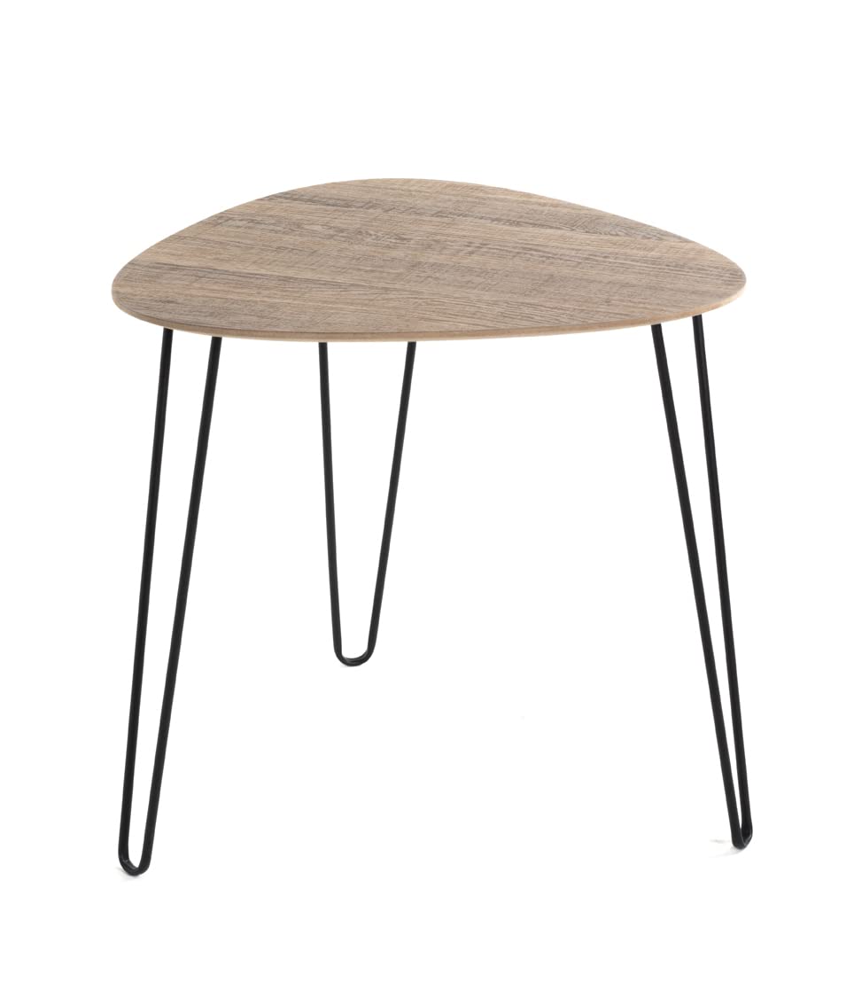 Beistelltisch HAKU Möbel – Eiche dunkel, Schwarz (Metall + MDF)