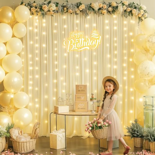 Fondo fotográfico 10x10 pies beige con luces USB miniatura 3