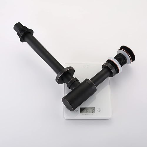 Miniatura 4 de Juego completo de tapones para lavabo de baño, trampa en forma de P, ajustable, 1-14, trampa para botellas, de latón macizo, tubo y tapón de drenaje