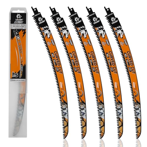 Image of Japanese Teeth Reciprocating Saw Blade 6TPI, Wood Pruning Saw Blades 15 Inch, for Tree Trimming, Wood Cutting, 5 Pack
