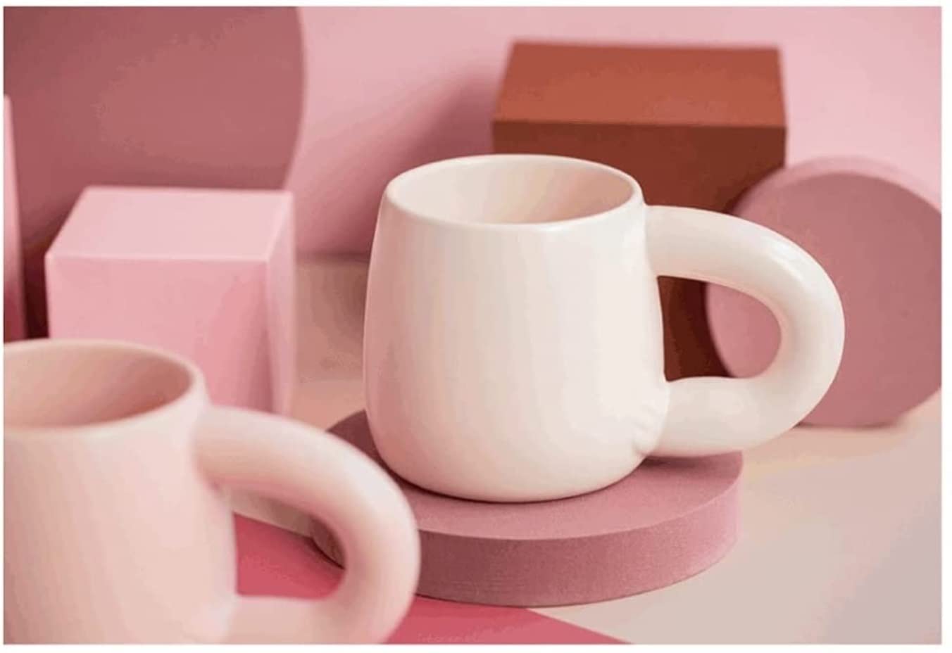 Tasse Kaffeebecher Arm-Kaffeetasse Super Große Keramik-Kreativtasse Multifunktionale Teetasse Teetasse Kaffeetassen (Color : Rosa, Size : 500ml)
