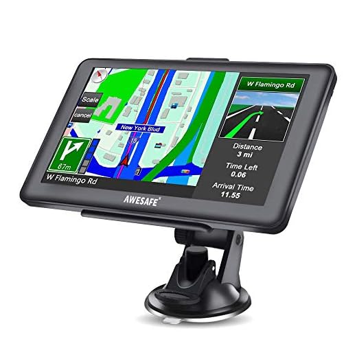 AWESAFE GPS para Coche con Pantalla Táctil HD de 7 Pulgadas Reproductor Multimedia Navegador GPS con Mapa de Europa