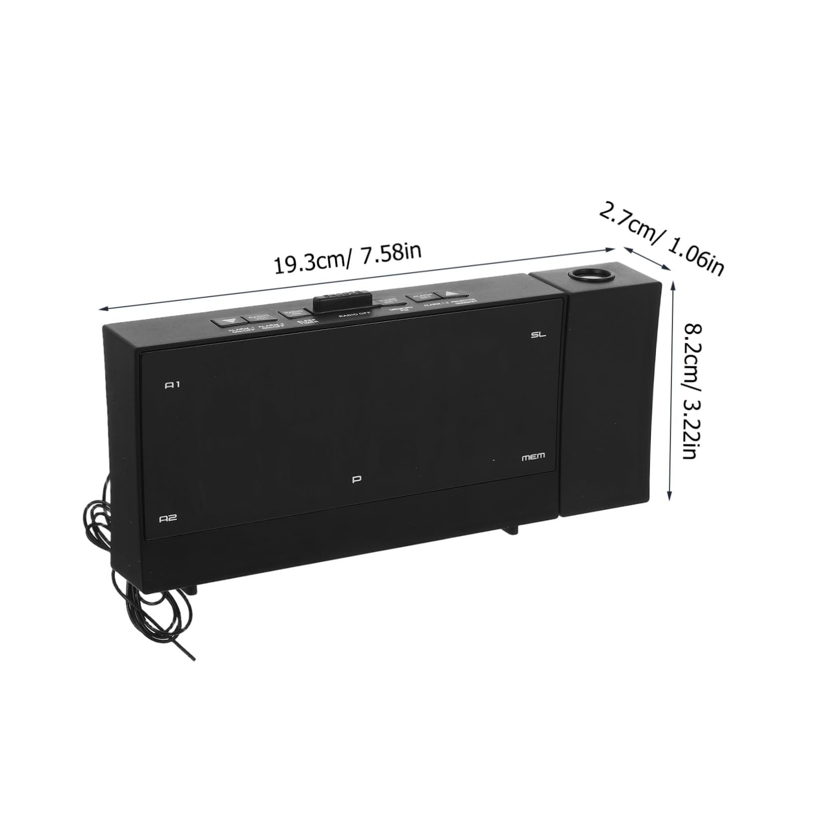 Reloj Despertador para Dormitorio Negro con Proyección LED