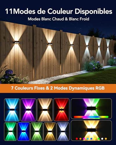 Lampe de clôture solaire AGPTEK : solution d'éclairage extérieur multicolore