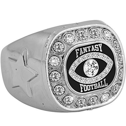 Crown Awards Fantasy Football Championship Ring, Silver Fantasy Football Ring, Size 6 Prime