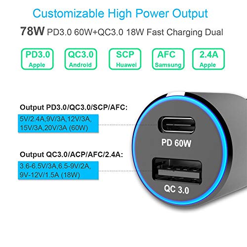 Carregador de carro BoxWave compatível com Acer Aspire Vero (AV14-51) – Carregador de carro RapidBla