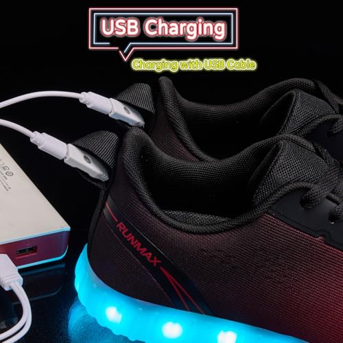 Image of BosenHulu Light Up Shoes for Women Men USB Charging LED Shoes Adult Halloween Dancing Glowing Luminous Trainers Gradient Colors Mesh Upper Party Revel Flashing Sneakers