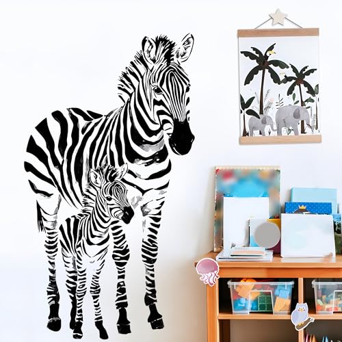 Vinilo Decorativo Zebra Rayada para Pared Blanco y Negro miniatura 5