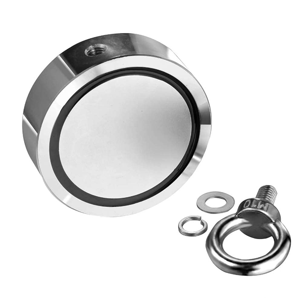 Dwustronne Wędkarstwo Z Magnesem Neodymowym, Okrągły Neodymowy Hak Magnetyczny Z Liną, Haki Magnetyczne Do Połowu Magnesów I Ratownictwa W Rzece, 60mm