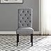 Roundhill Furniture Leviton Solid Wood Tufted Dining Chair, Set of 2, Gray