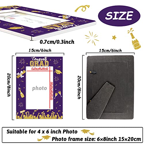 Party Greeting Class Of 2023 Graduation Picture Frame Graduate Ceramic Photo Frame Decorations 2023 Graduation Gifts Size 4X6 For Desktop Use(Purple) #TOP1