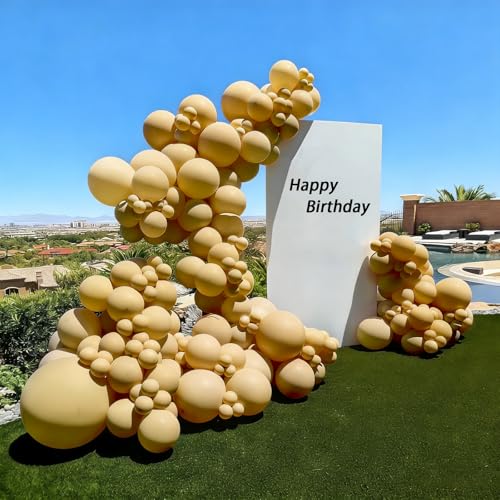 Image of Tan Balloons 12 inch, Light Brown Latex 50pcs Party Balloons | Boho, Wedding, Baby Shower, Birthday Party Decorations