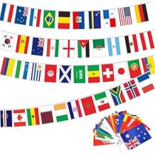 World Flags Banners, 2pcs 13m 42 Countries String Flags, International Bunting for Sports Game Events, Grand Opening Around The World Party Decorations
