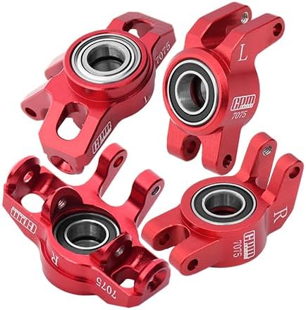 GPM 7075 Alloy Front Steering Block+Rear Hub（Larger Inner Bearings） for ARRMA 1/14 Mojave Grom Mega 380 Brushed 4X4 Small Scale Desert Truck Rtr-Ara2104 LOSI 1/12 Nascar