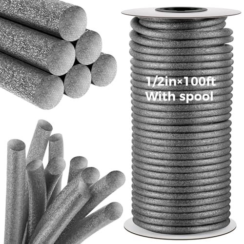 Image of MotiMind Foam Backer Rod for Gaps Joints,1 /2 Inch x 100 Ft,Gray,1 Roll | Caulk Saver Concrete Crack Filler, Weather Stripping Seal, Door Window Insulation, Backing Rod Expansion Joints