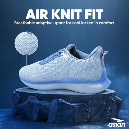 Image of ASIAN Men POWERPLAY-06 Running and Casual wear Running Shoes with Laces, Lightweight and Comfortable Shoes with Upper mesh Fabric and Crystal Cushion Technology for Men & Boys