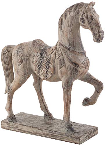 Estatua de caballo rústico de resina 15.25 pulgadas alta miniatura 4