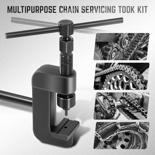 Image of DNA MOTORING Motor Chain Disconnect Tool with C Frame 3 Anvils 3 Break Pins, Suitable for Dirtbike ATV Bicycle Motorcycle Most Sizes of Drive or Cam Chain From #35 To #630, Red, TOOLS-00447