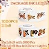 H1vojoxo Autumn Thanksgiving Sticker Rolls - 1000PCS Fall Dog Dress Up Stickers in 2 Rolls 16 Designs Autumn Thanksgiving Self-Adhesive Sticker for Kids Craft Envelope Dog Lover Holiday Party Supplies #4