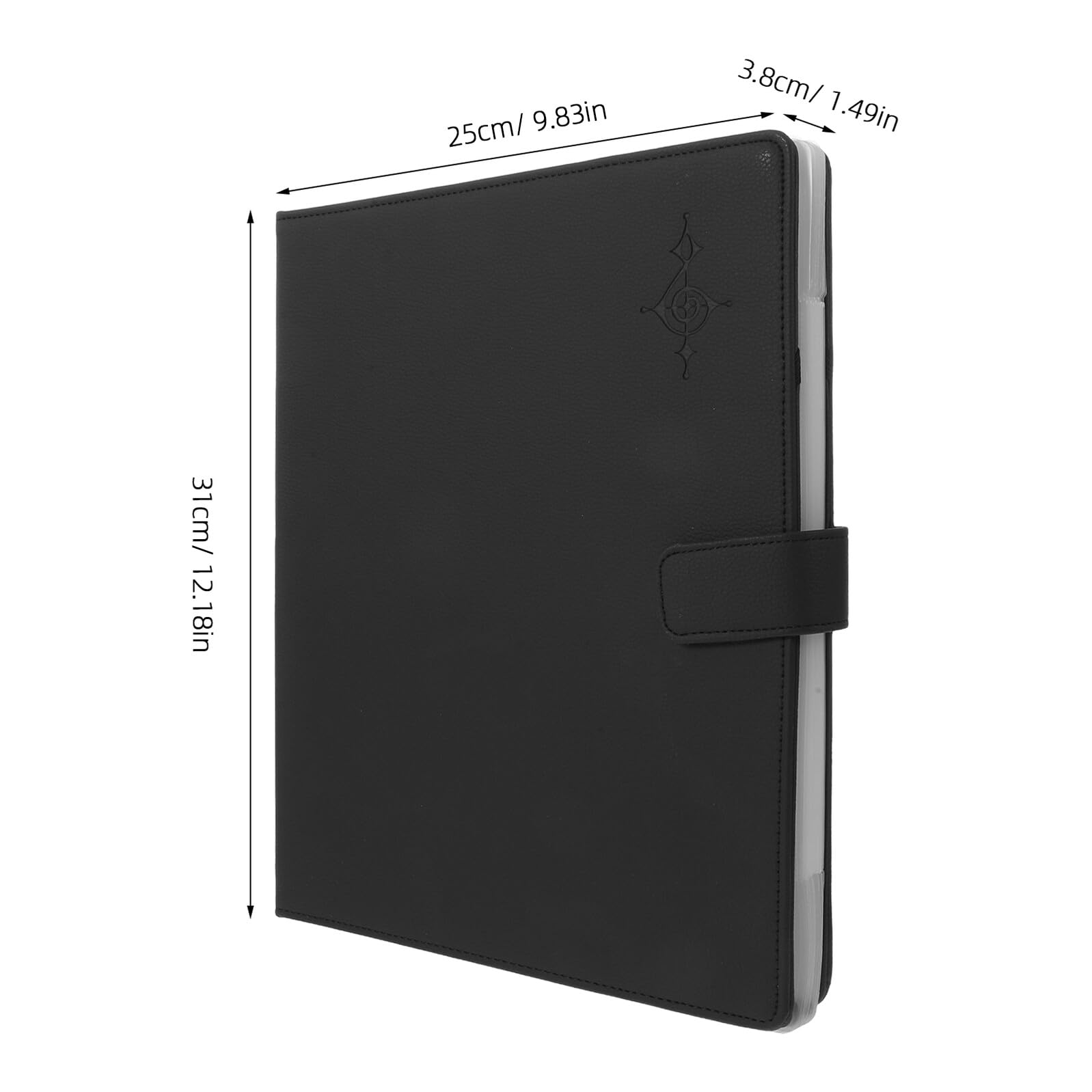 Mikikit PU Leather Music Document Folder with Pages Elastic Strap And Corner Pocket Sheet Music Binder for Guitar And Piano Choir Organizer for Orchestra Practice