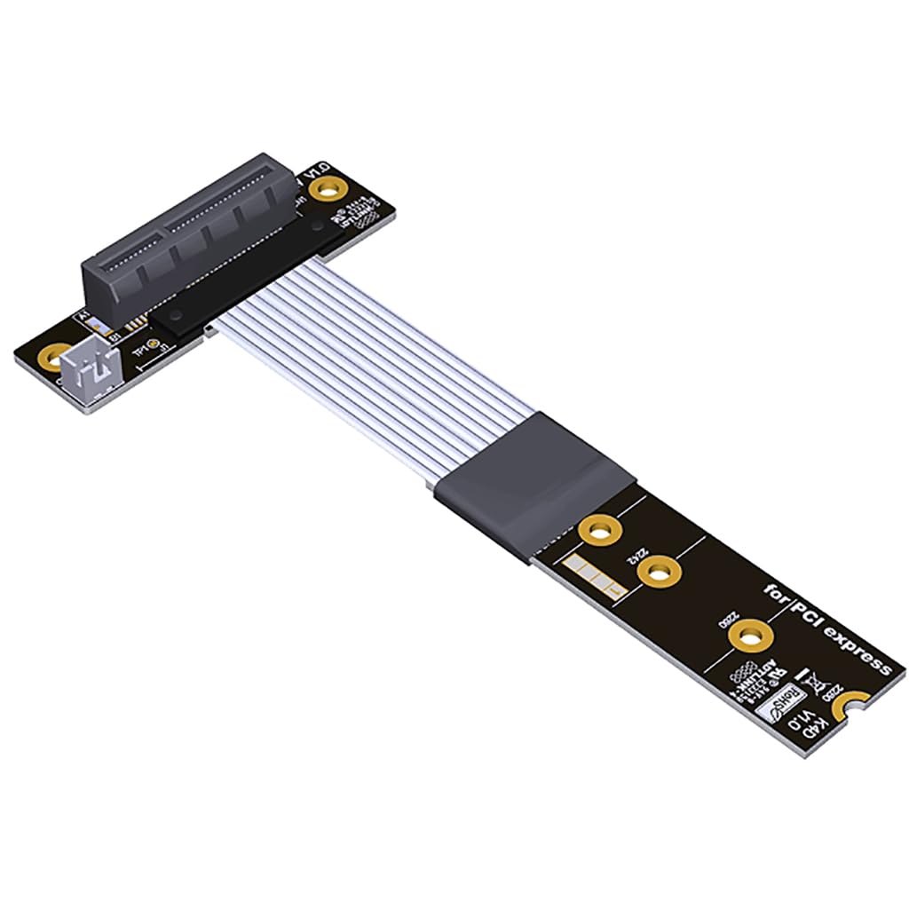 JMT ADT-K42DW PCIE 4.0 x4 to M.2 Extension Cable gen4 64G/BPS Compatible with M.2 NVMe SSD 2230 2242 2260 2280 (K42DW-TU 25CM)