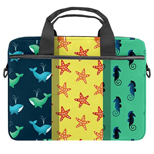 Sac à bandoulière pour ordinateur motif été et étoile de mer