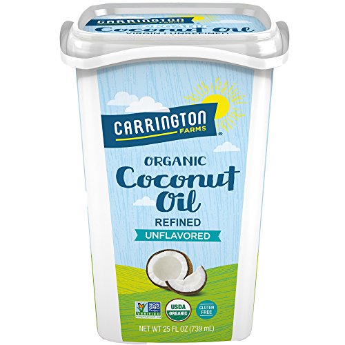 Image of Carrington Farms Organic Refined Coconut Oil, Gluten Free, Non-GMO Verified, 25 Ounce (Pack of 6)