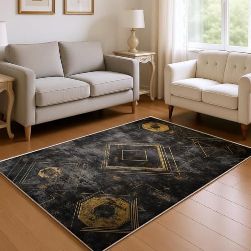 Tapis de salon géométrique 80x120 cm lavable et antidérapant - 4