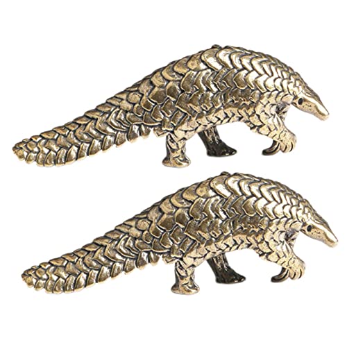 Figurine de pangolin en laiton cadeau ideal decoration interieure vintage lot de 2