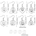 108 Pieces Stainless Steel Earring Bezel Blanks Wire Hooks Bezel Trays with 12 mm Glass Cabochons Setting for Jewelry Making DIY Craft