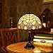 FUMAT Tiffany Table Lamp for Living Room End Side Table Lamps 20 Inch Tall Modern Bedside Nightstand Table Lamp for Bedroom W/Stained Glass Crystal Shade Home Office Large Farmhouse Table Lamps