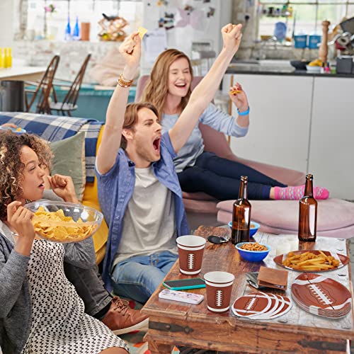 Adxco AX2677 72 Pieces Football Party Supplies Football Themed Disposable Party Tableware Football Paper Plates Napkins Cups thumb #5