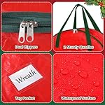 DeckTheHalls Christmas Wreath Storage Container, 2-PACK Waterproof Christmas Storage with Secure Zipper, Reinforced Carry Handles, Year-Round Protection for Christmas Garland & Holiday Decor (30 Inch) - Image 4