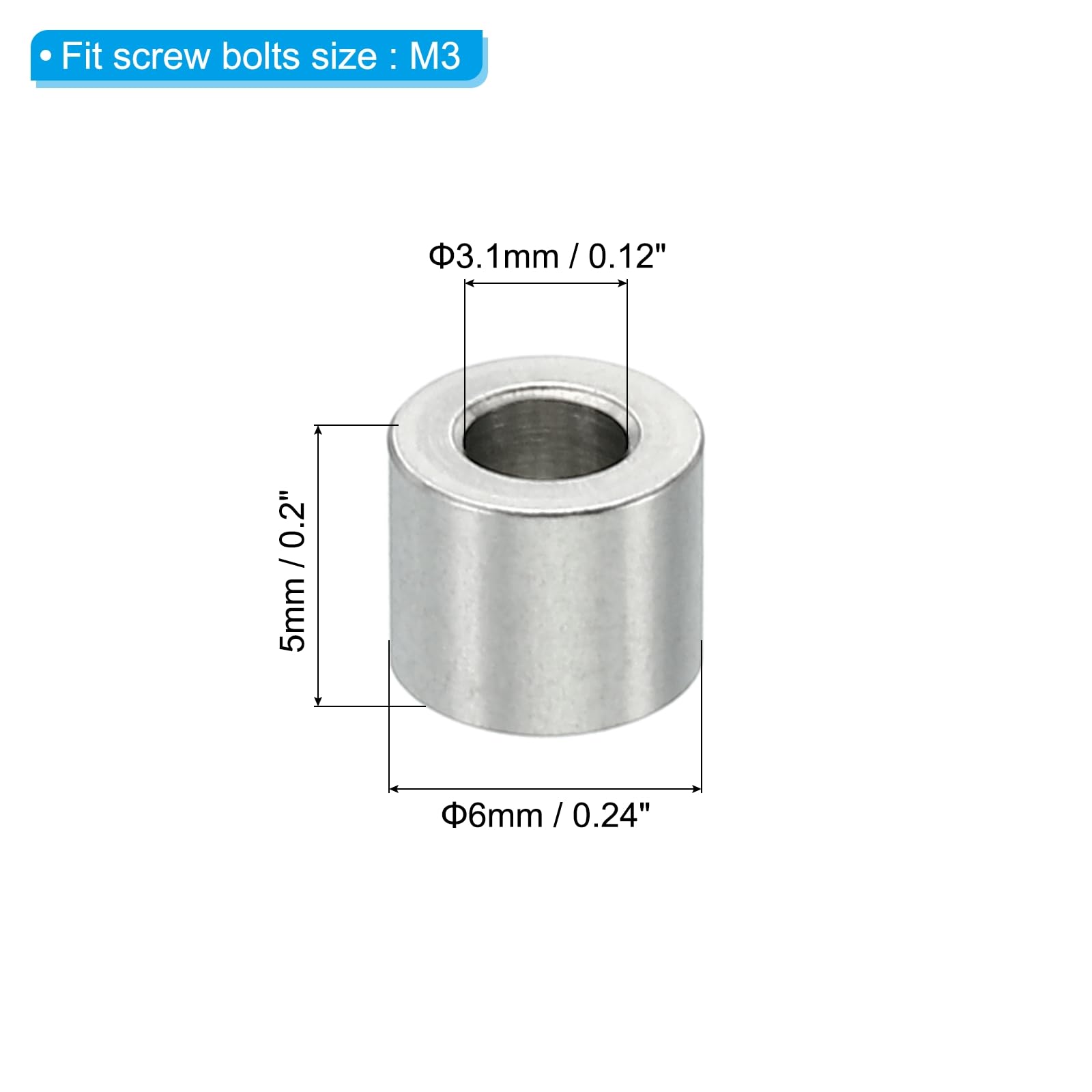 PATIKIL M3 Stainless Steel Spacers - Image 2