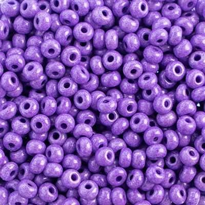 Czech Glass Seed Bead/Pony Bead 6/0 Purple Terra Dyed Chalk - 500g Bulk Bag by Preciosa (Jablonex)