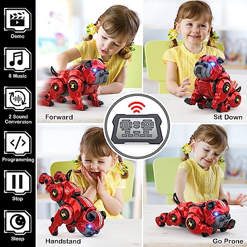 Lterfear NO.3700 Robot Dog For Kids, Remote Control Robot Rechargeable Programing Stunt Robo Dog thumb #3