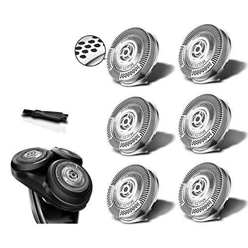 SH50 Replacement Heads for Philips Norelco Series 5000 (S5xxx), AquaTouch (AT8xx, AT7xx), PowerTouch (PT8xx, PT7xx),MultiPrecision Blades，OEM SH50 Heads UPGRADED-6 Pack