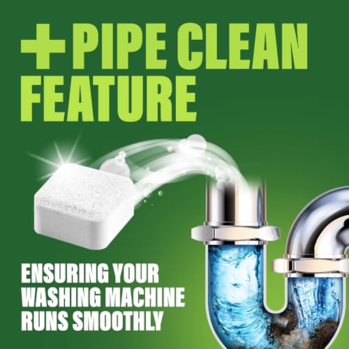 green gobbler washing machine cleaner tablets with pipe clean technology deodorizer  front amp top load washer  28 count
