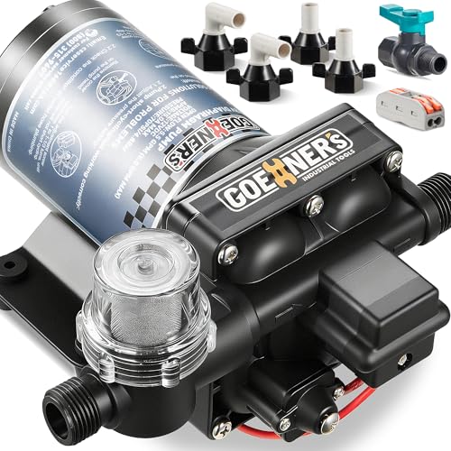 2026 Upgraded RV Water Pump, 12V 6.0 GPM High-Flow, Ultra-Quiet 70 PSI Self-Priming Diaphragm Pump with Adjustable Pressure Switch & Strainer for RV, Marine, Camper, Boat (Run-Dry Safe)