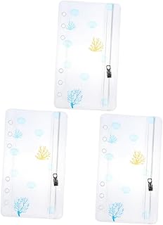 Didiseaon 3 Peças Fichário De Cartão De Visita Fichário Decorativo Pastas De Arquivo Bolsa De Documentos Pvc Fichário Bolsa Fichário Divisores De Bolso Fichário Armazenamento Zip Saco