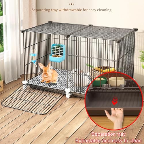 Faltbarer Tierkäfig aus Metall für den Innenbereich mit Drahtverlängerung und herausziehbarer Wanne für hohe Kapazität