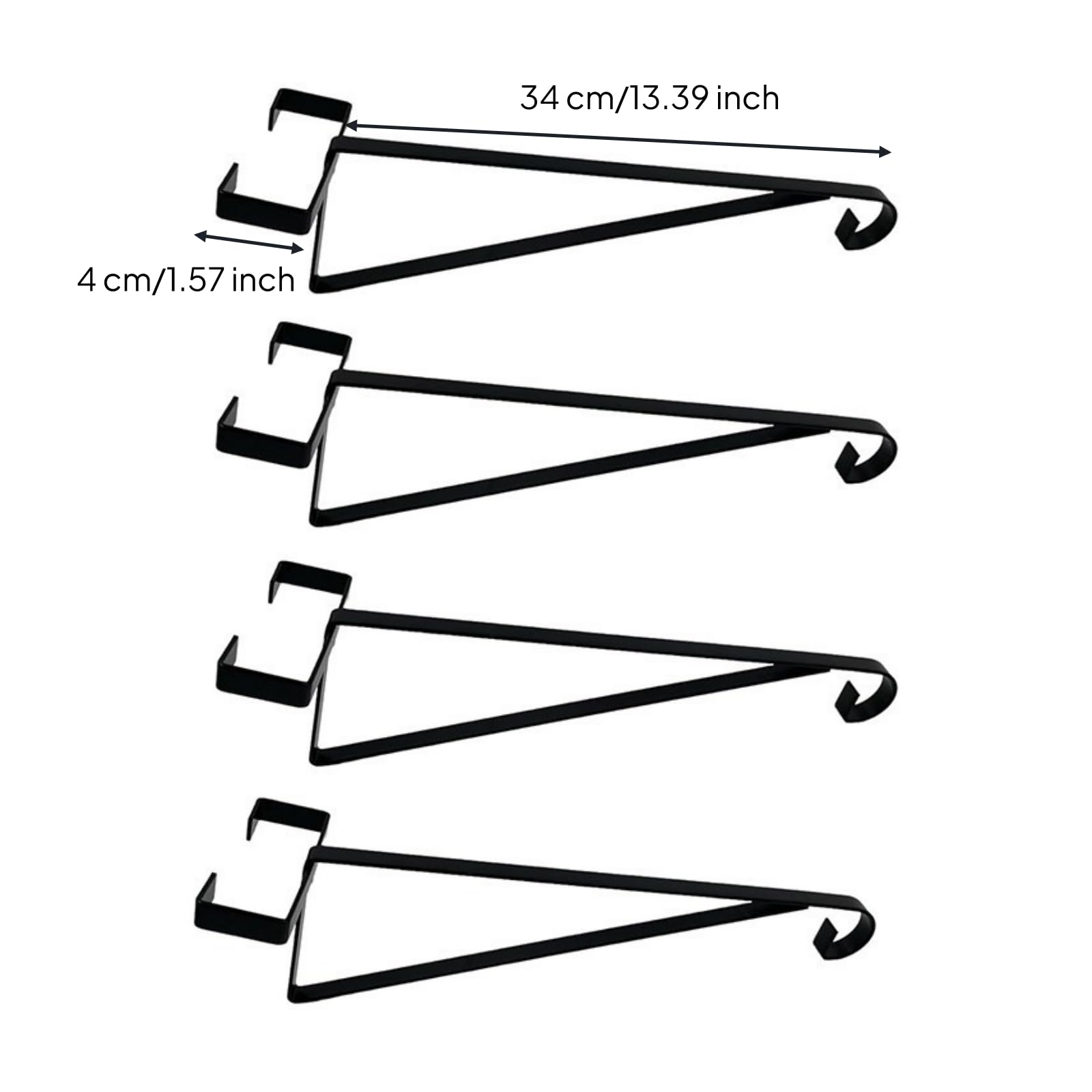 Fence Basket Hanger Crochet de Clôture Support Potence Équerre Montage Glissé sur Poteau sans Perçage pour Plantes Suspendues Adapté aux Clôtures Béton