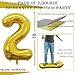 GOER Gold Foil Balloons Number 2,Huge Number Balloons for 2nd Birthday Party Supplies Anniversary Decorations(3 pcs,42 inch,32 inch,16inch)