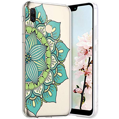 Robinsoni Case Compatible with Huawei Nova 3 Cover Huawei Nova 3 Case Transparent Crystal Case Soft Silicone TPU Case Glossy Gel Rubber Cover Clarity Ultra Thin Cover Buhhda Flower Cover
