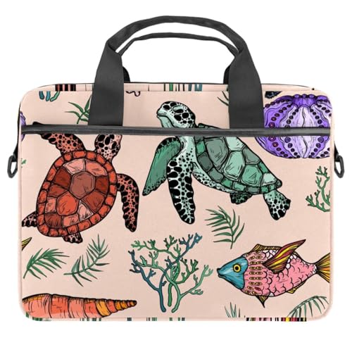 Sac ordinateur 13-14.5 pouces tortue marine multicolore pour PC portable et tablette