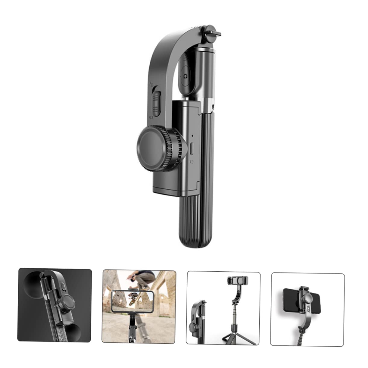 Stabilisateur de Téléphone Portable Trépied 1 Set Abs Noir