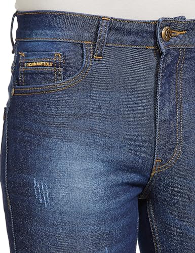 Image of The Indian Garage Co Men Slim Fit Solid Mid-Rise Stretchable Jeans